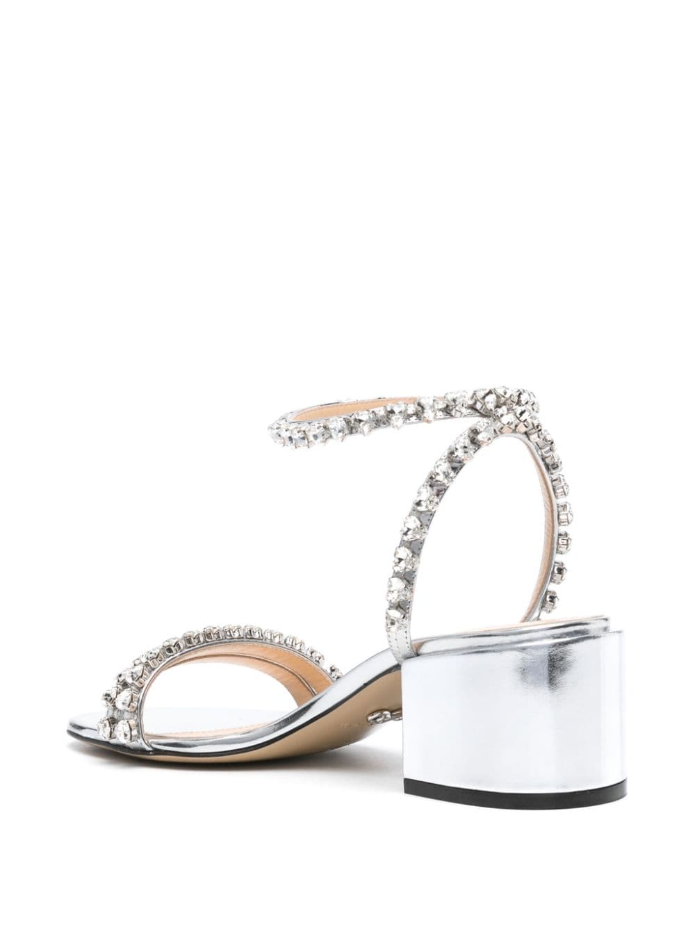 Shop Mach & Mach Audrey 55mm Metallic Sandals In 银色