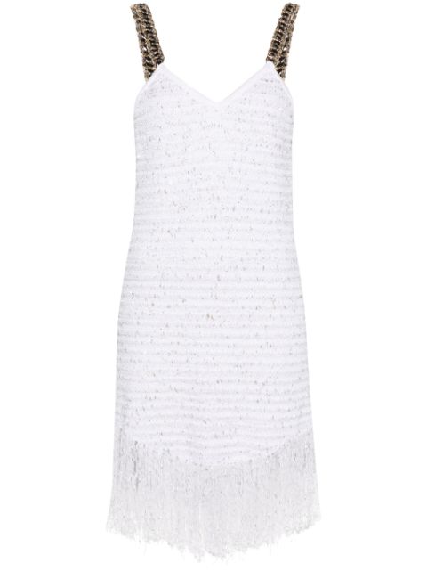 Balmain fringed Lurex tweed minidress Women