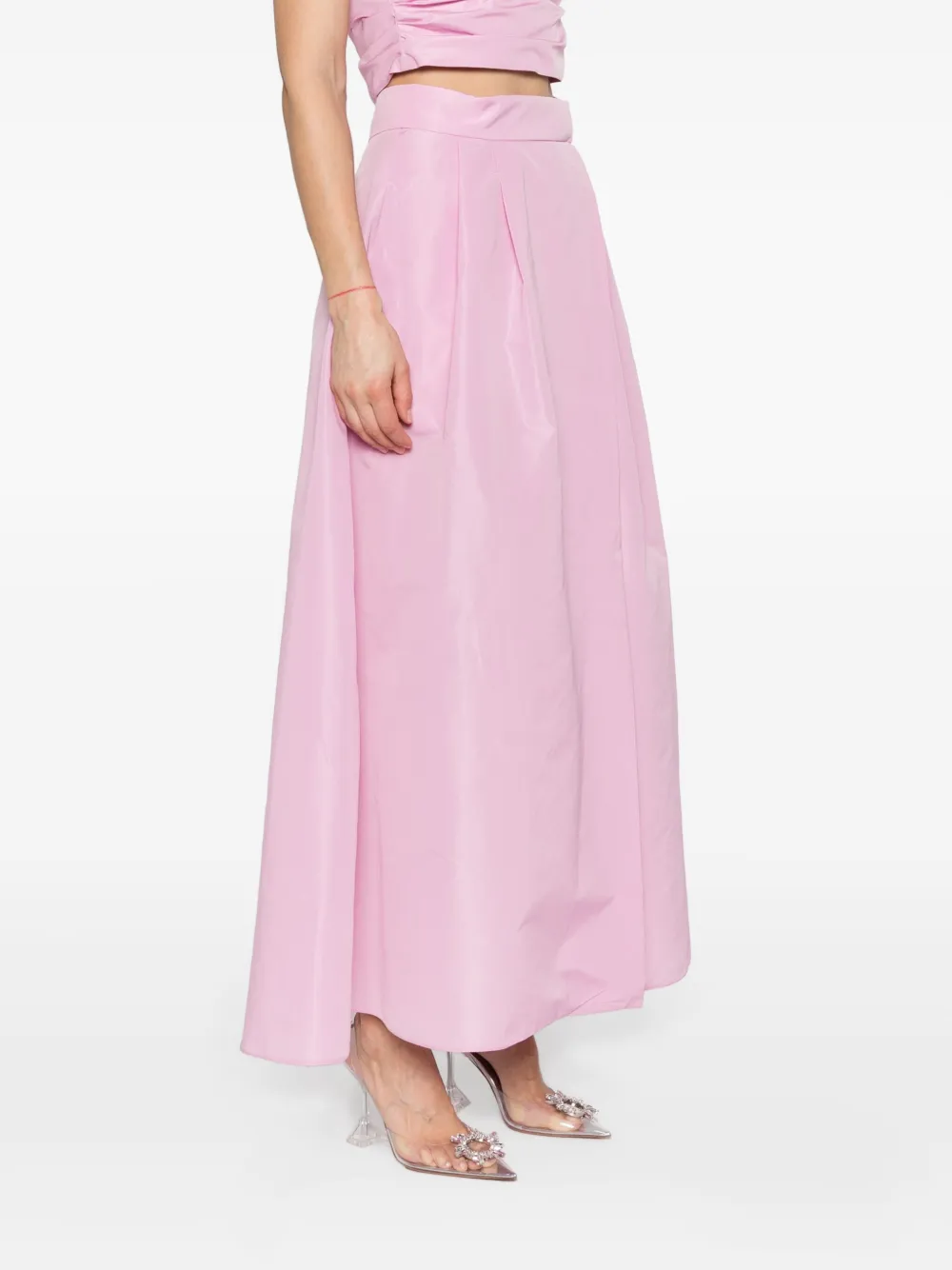 taffeta maxi wrap skirt