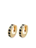 Tom Wood 9kt yellow gold Arch Square onyx hoop earrings