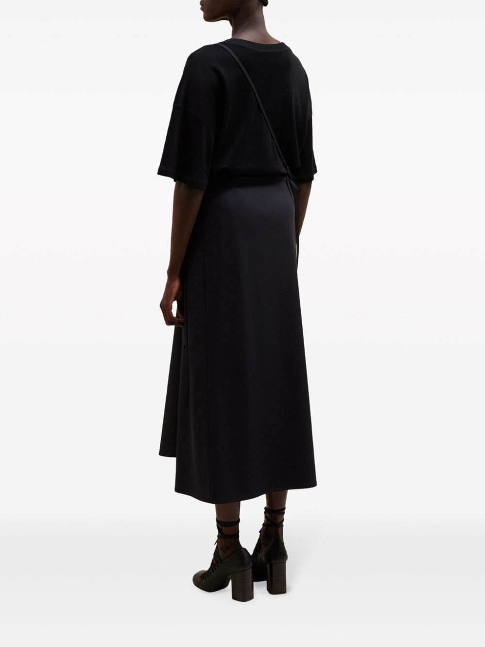 Shop Lemaire Tie-fastening Wrap Maxi Skirt In Black