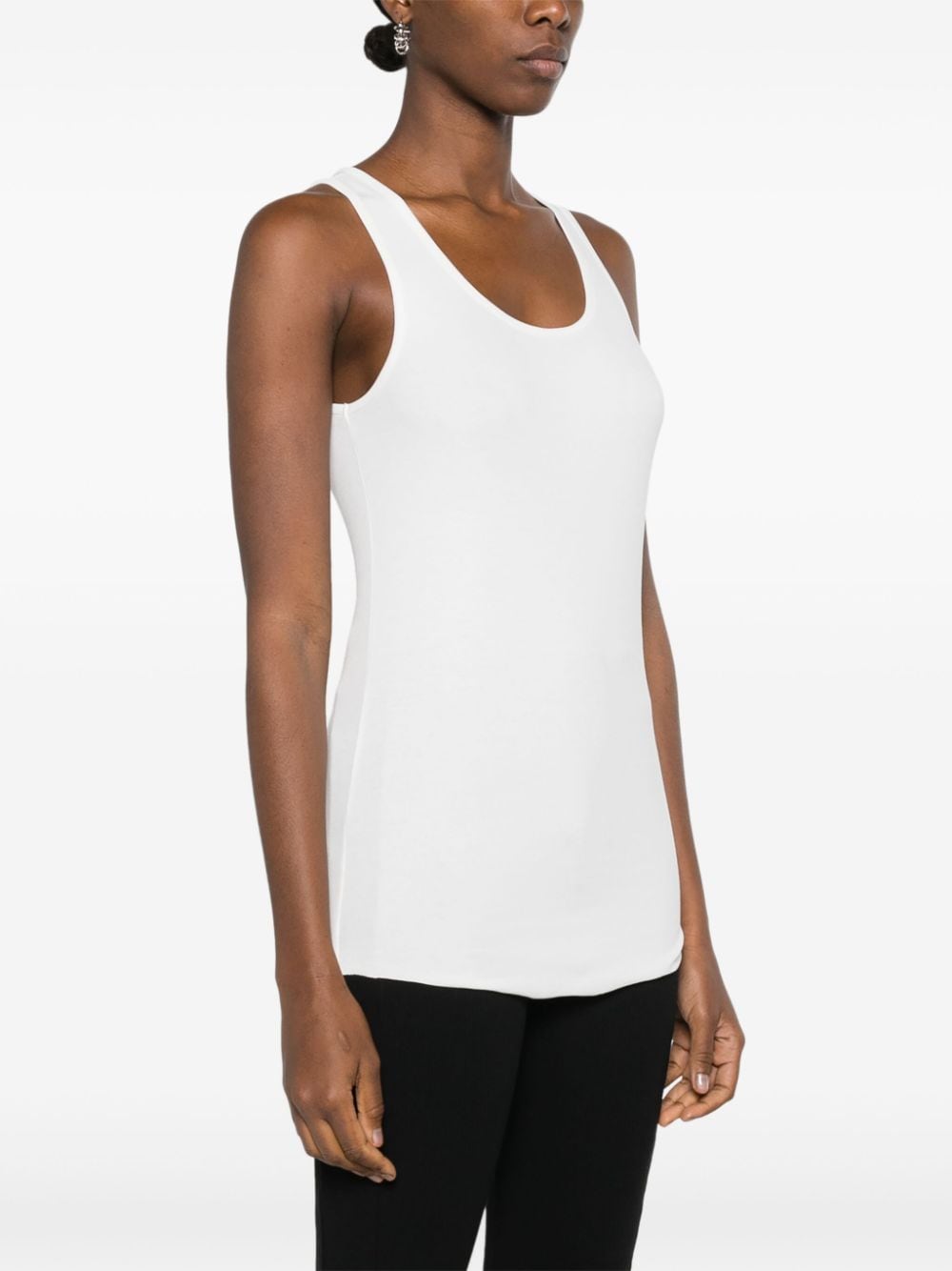 Shop Thom Krom Scoop-neck Ribbed Tank Top In White