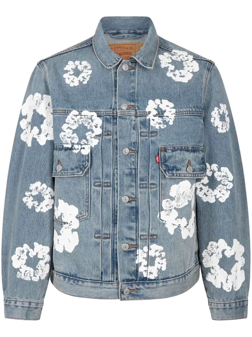 Denim Tears x Levi's wreath-print denim jacket | Blue | Image 1
