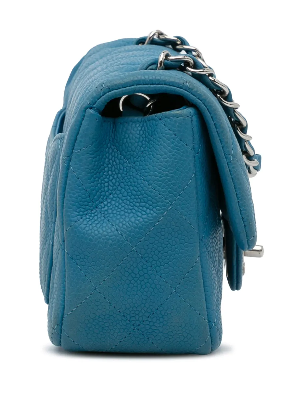 Pre-owned Chanel 2013-2014 Mini Single Flap Handbag In Blue