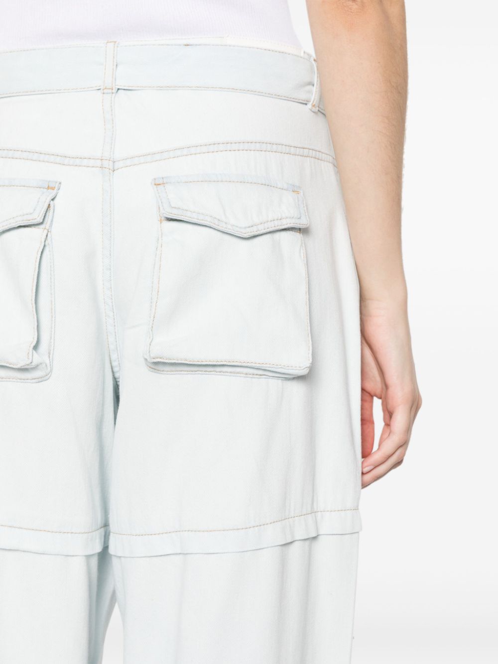 Shop Pinko Belted Cargo Pants In Blue