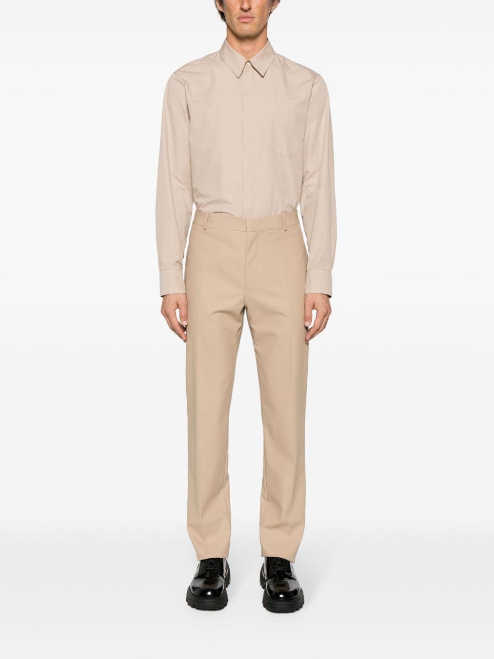 Alexander McQueen mid-rise twill-weave tailored trousers - Beige