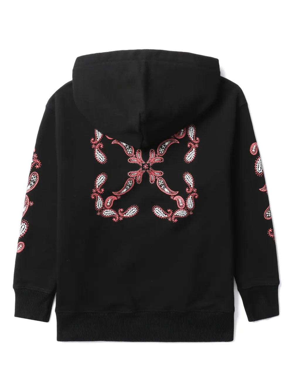 Off-White Hoodie met paisley-print - Zwart
