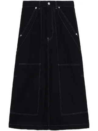 MM6 Maison Margiela Aライン デニムスカート | ブラック