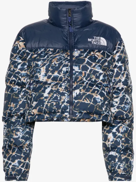 The North Face abstract-print quilted jacket
