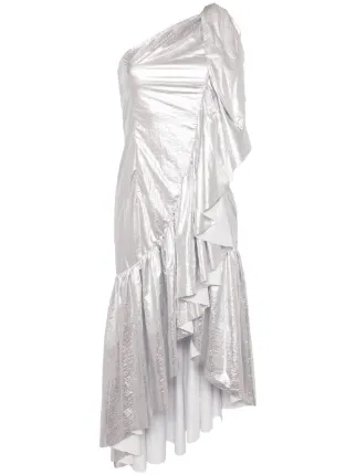 MM6 Maison Margiela Ruffled off-shoulder Dress | Grey