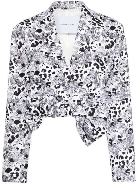 pushBUTTON bow printed cropped jacket