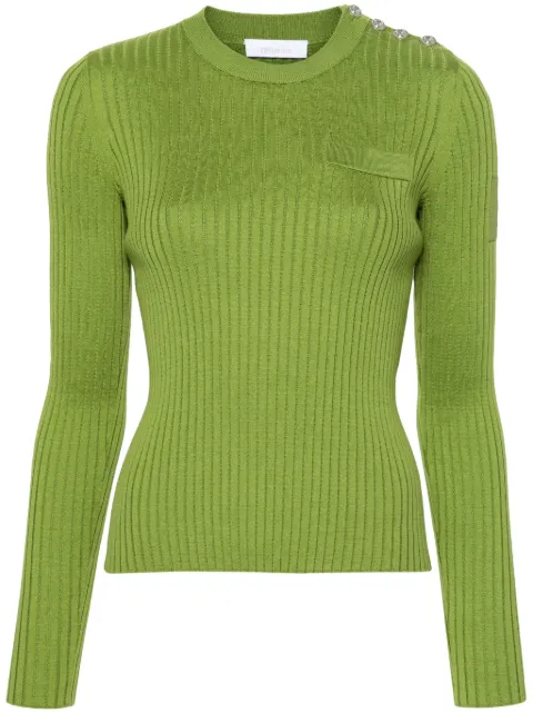 Rabanne crew-neck ribbed-knit top