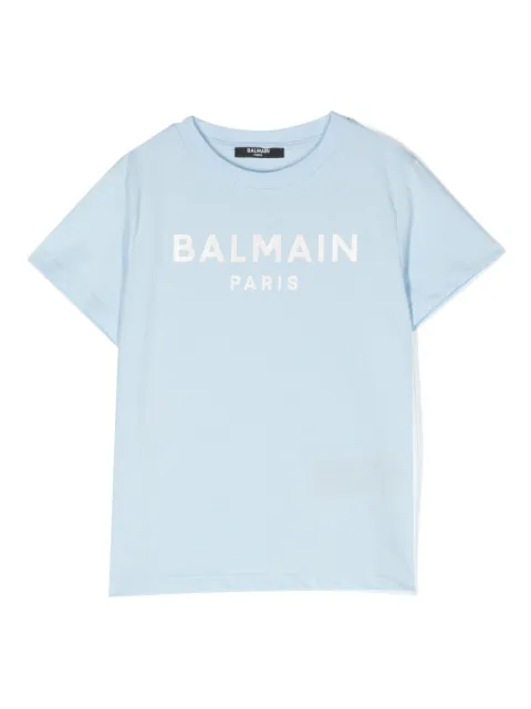 Balmain Kids holographic-logo T-shirt