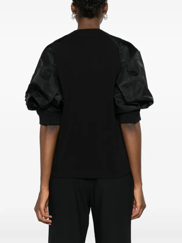 Sacai Panelled Cotton T-shirt | Black | FARFETCH JO