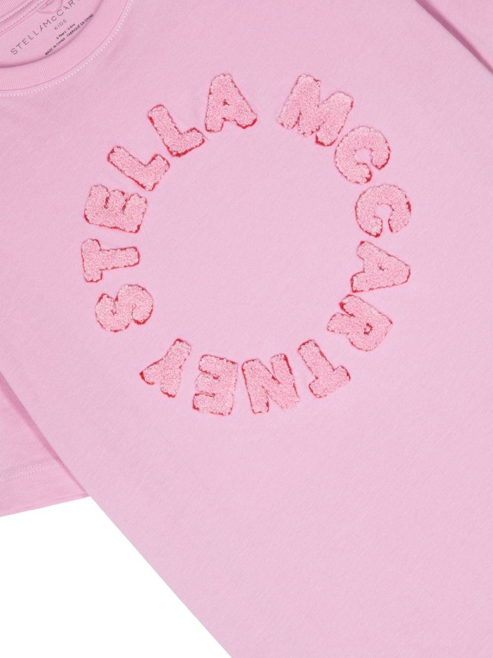 Shop Stella Mccartney Logo-appliqué T-shirt In Pink