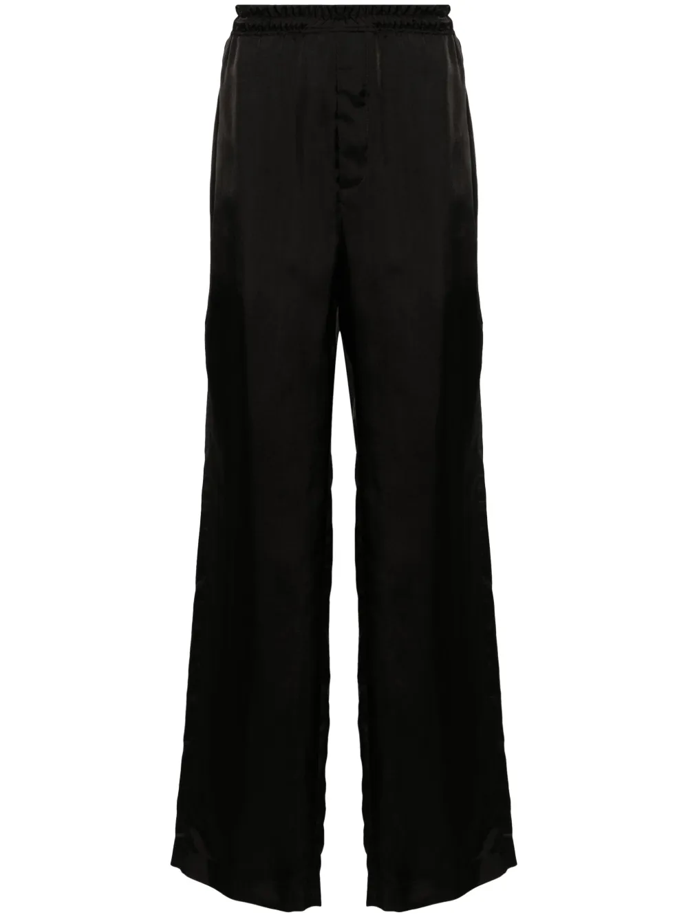 Saint Laurent Low waist broek met wijde pijpen Zwart