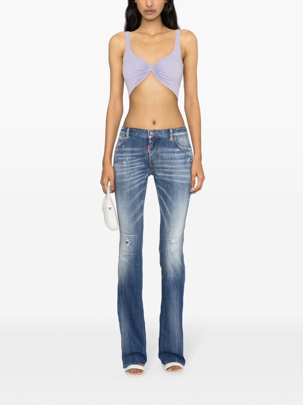 Shop Dsquared2 Mid-rise Flared Jeans In Blue