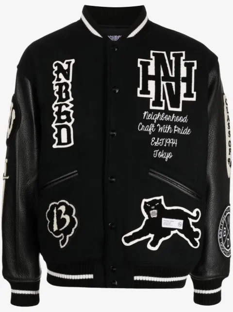 Neighborhood veste teddy à patch logo
