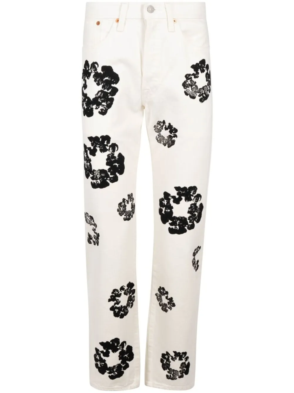 x Levi
s wreath-print straight-leg jeans