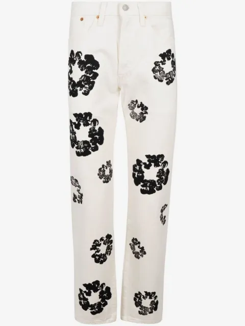 Denim Tears x Levi's wreath-print straight-leg jeans