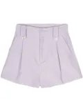 TWINSET pleat-detail twill shorts - Purple