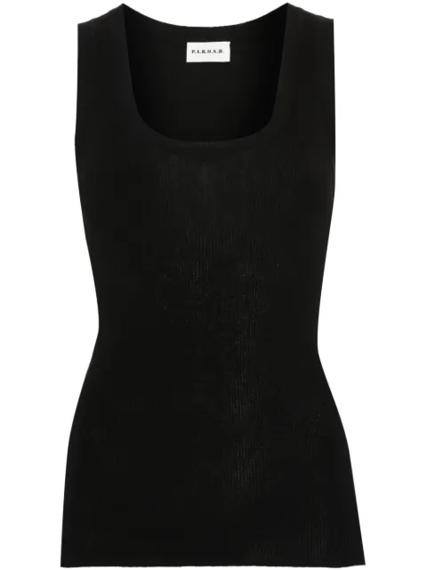 P.A.R.O.S.H. camiseta de tejido fino de canalé