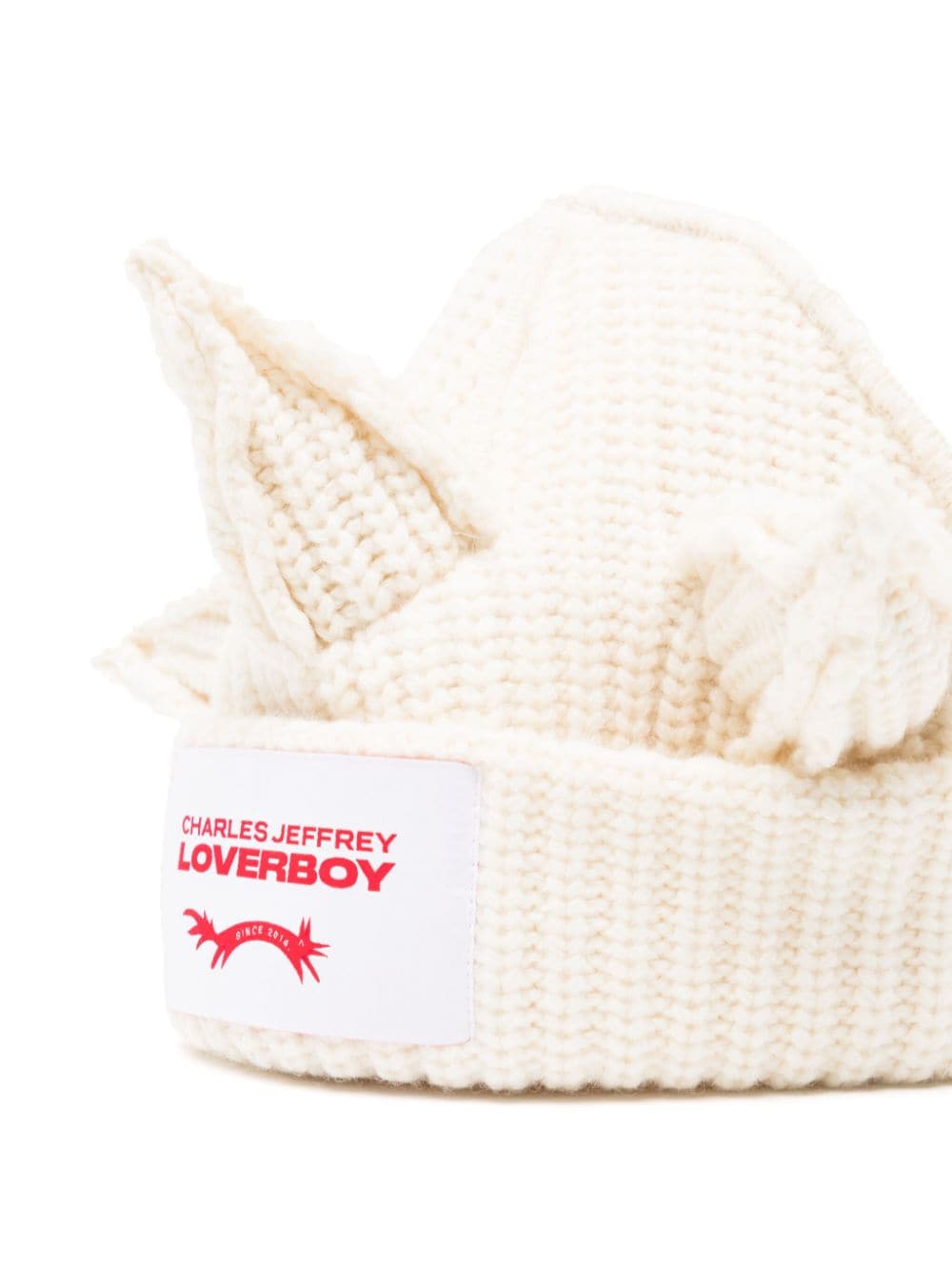 Shop Charles Jeffrey Loverboy Crown Chunky-knit Beanie In Weiss