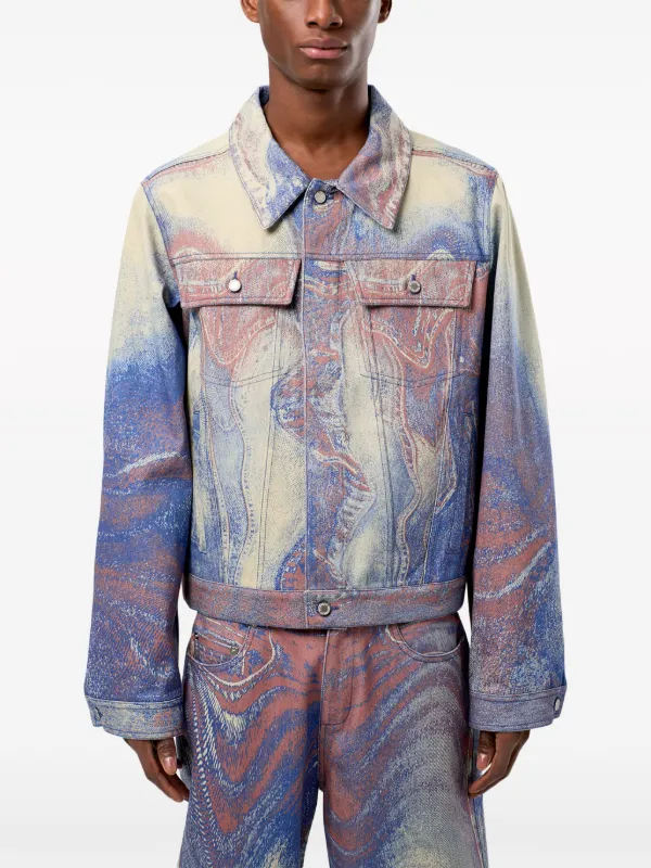 CamperLab swirl-print Denim Jacket | Blue | FARFETCH