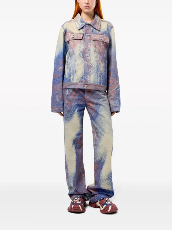 CamperLab swirl-print Denim Jacket | Blue | FARFETCH