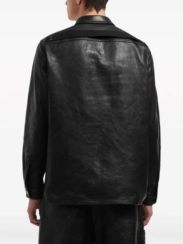 Rick Owens フラップポケット レザージャケット | ブラック