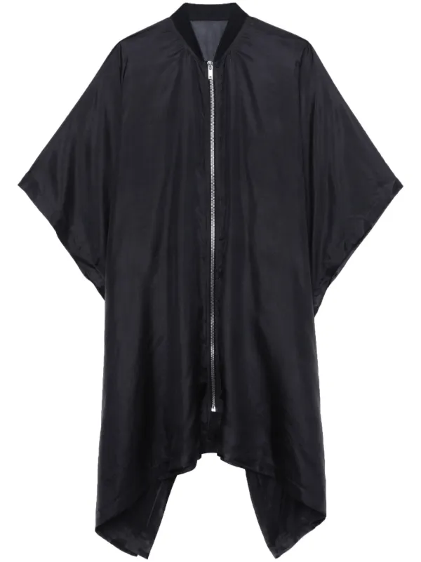 Rick Owens zip front Silk Coat Black FARFETCH CA