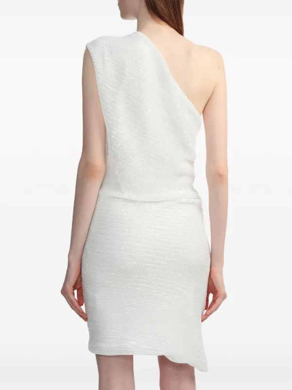 IRO one-shoulder cotton-blend Minidress | White | FARFETCH JO