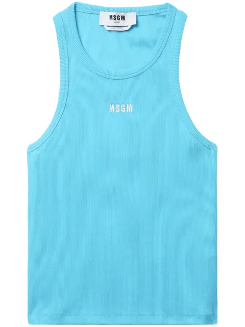 MSGM logo-embroidered tank top