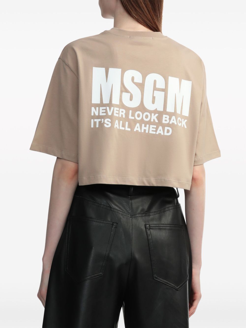 MSGM T-shirt met logoprint Beige