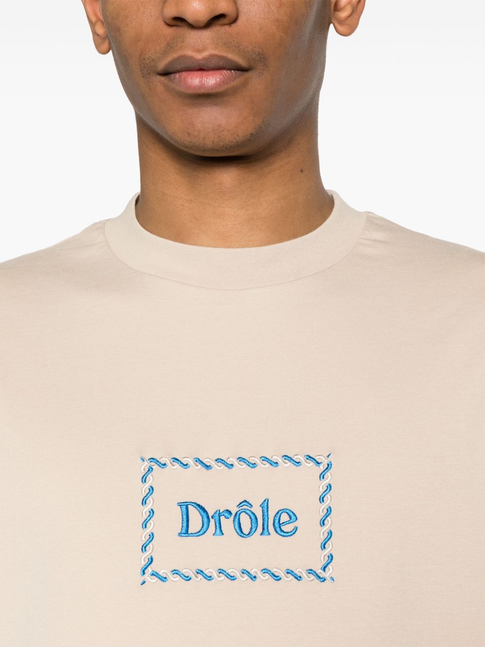 Shop Drôle De Monsieur Le Drole Cotton T-shirt In Brown