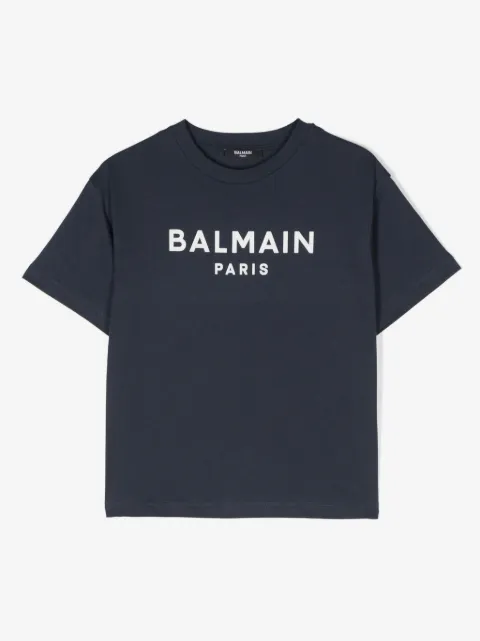 Balmain Kids playera con logo estampado