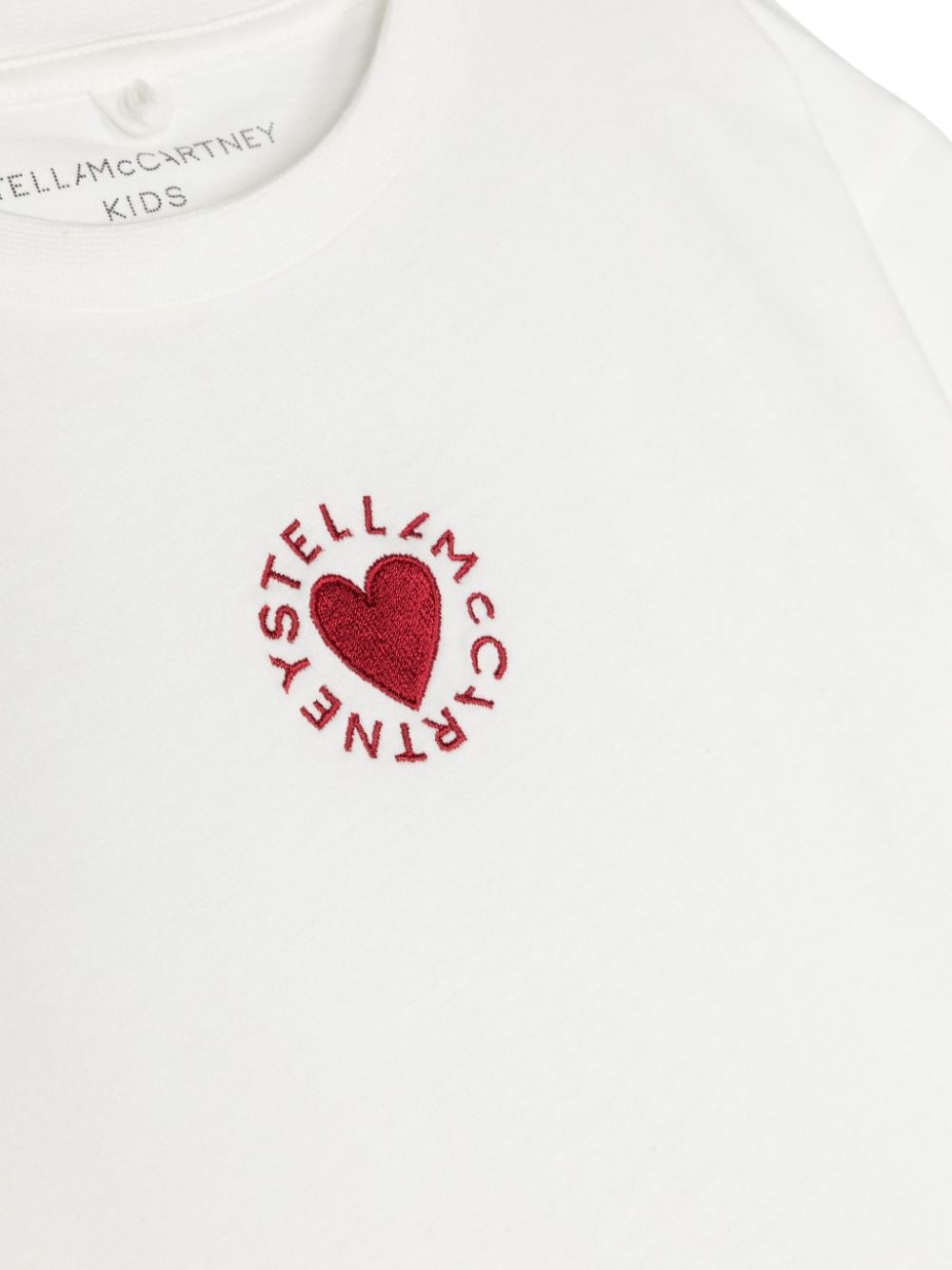 Shop Stella Mccartney Logo-embroidered Cotton T-shirt In 白色