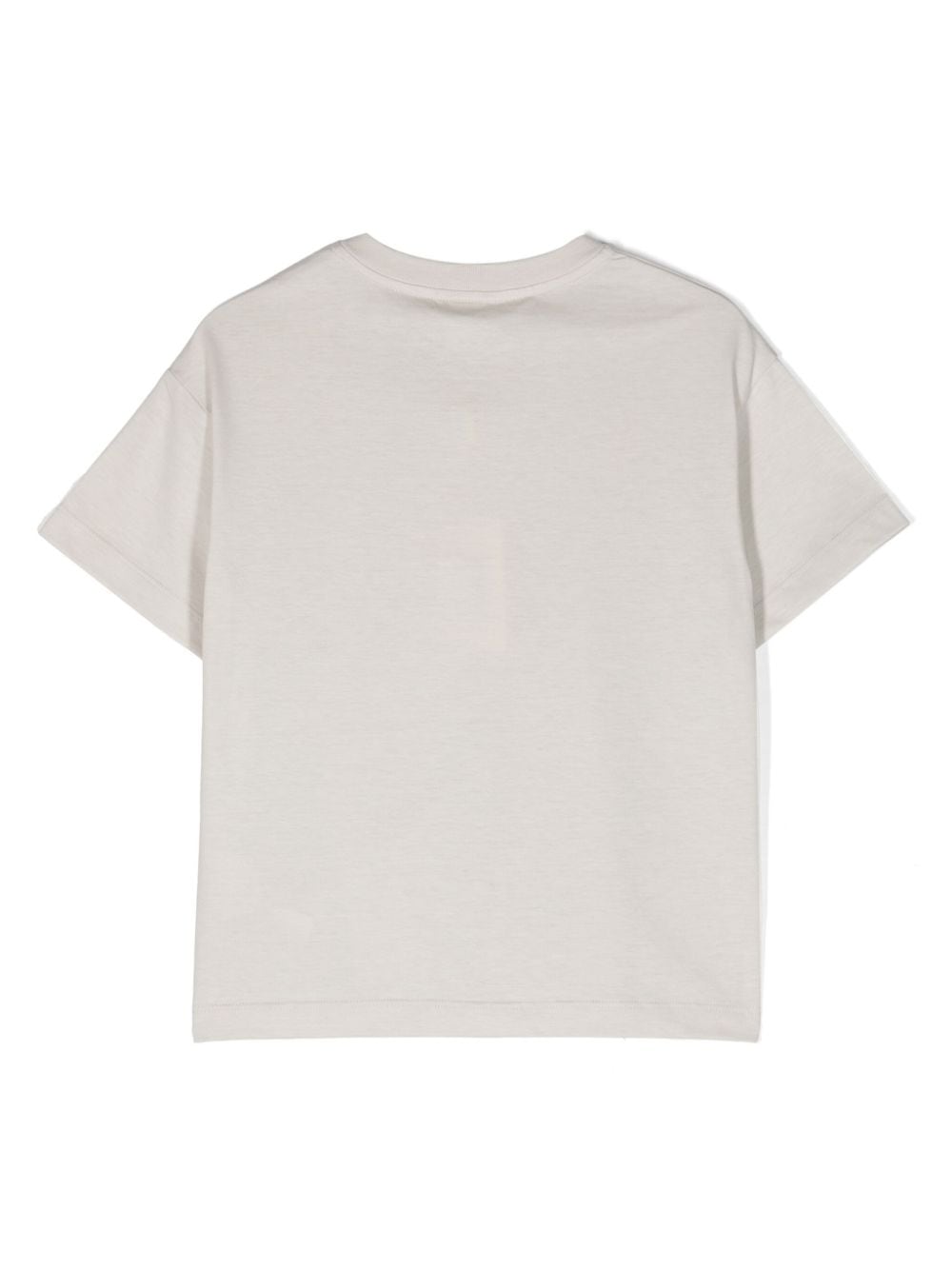 Shop Fendi Graphic-print Cotton T-shirt In Grey