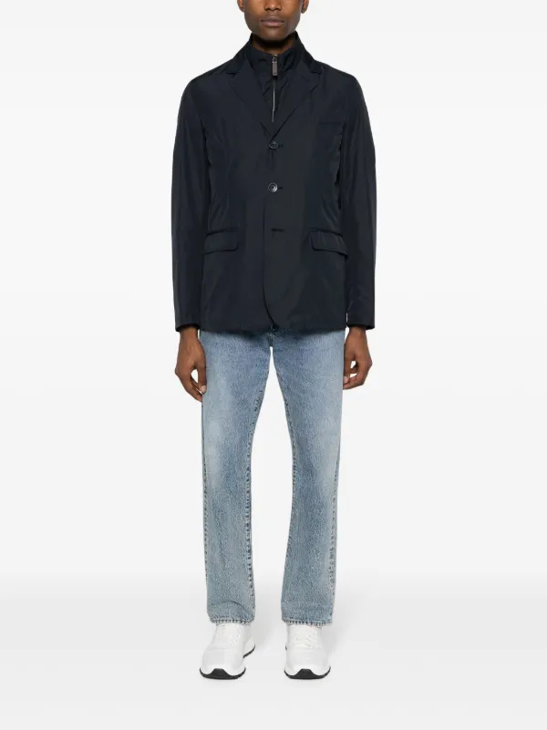 Herno Byron Layered single-breasted Blazer | Blue | FARFETCH JO