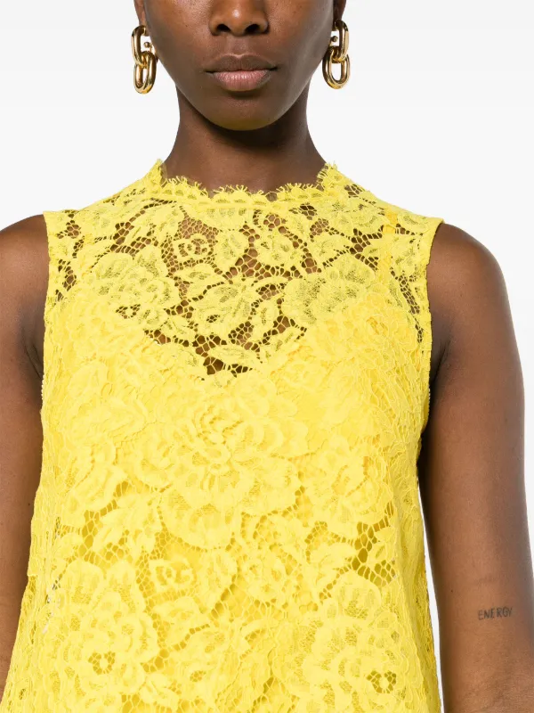 altair DOLCE&GABBANAドルガバイエロー レース Dolce & Gabbana レース トップ | イエロー | FARFETCH JP