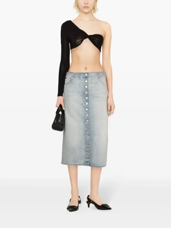 Courrèges twist-detail one-shoulder Top | Black | FARFETCH