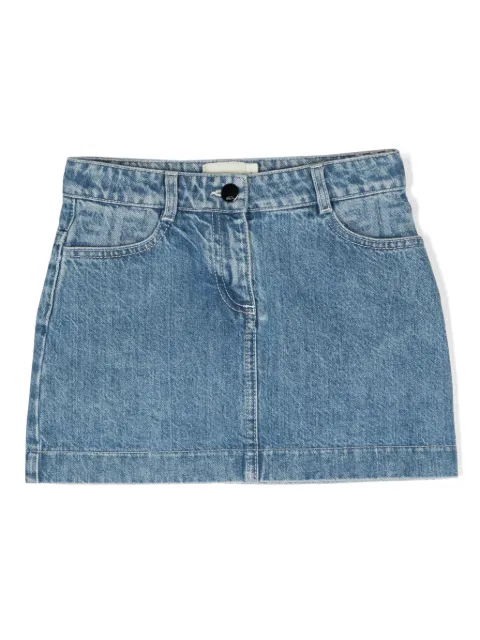 Fendi Kids logo-embroidered denim miniskirt