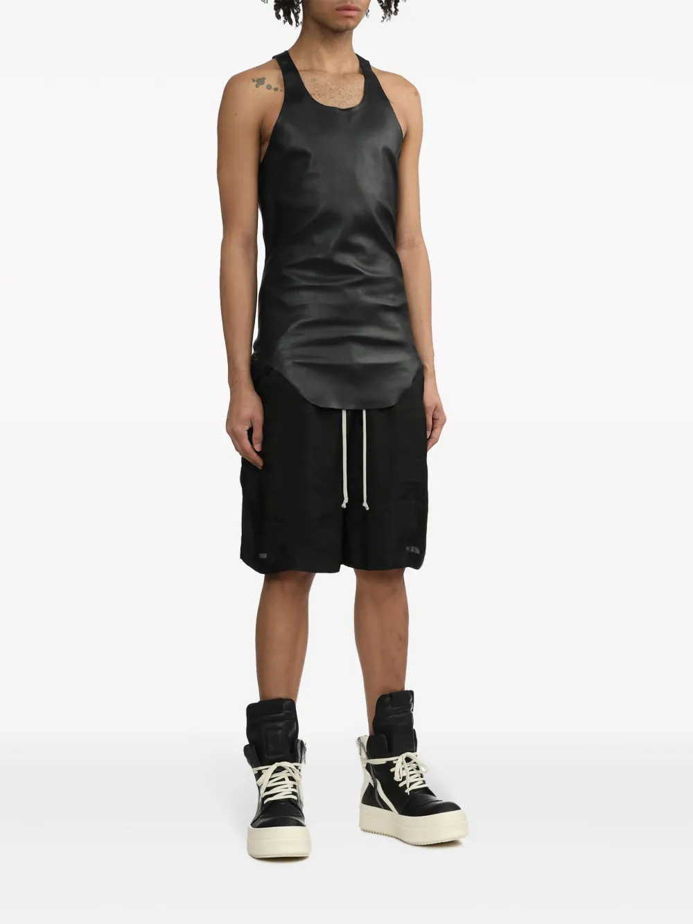 Rick Owens Mega Bumper Geobasket Leather Sneakers Black FARFETCH