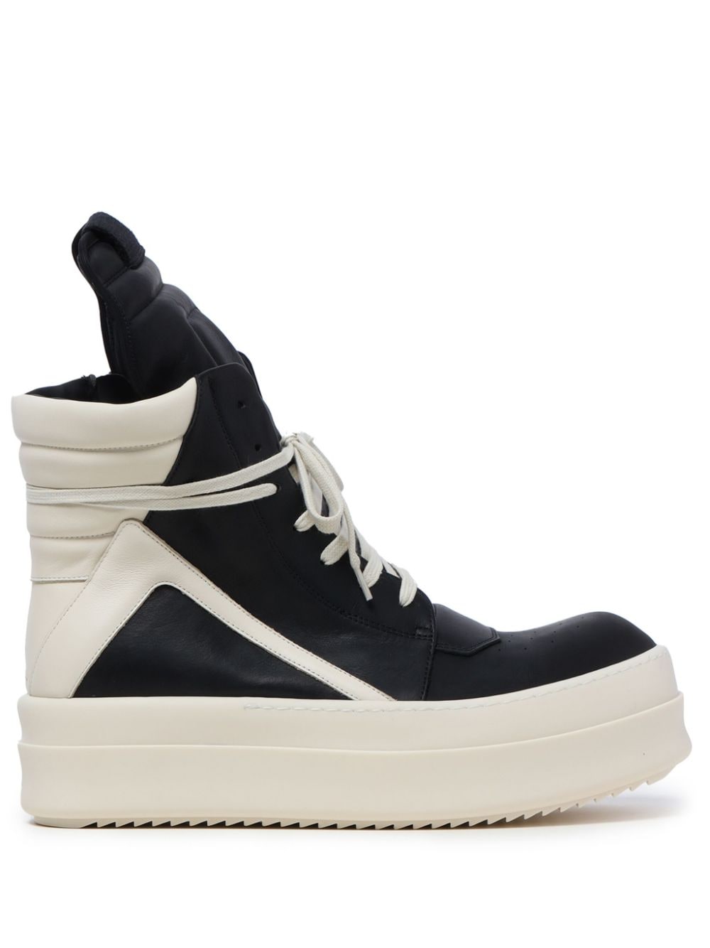 Shop Rick Owens Mega Bumper Geobasket Leather Sneakers In Black