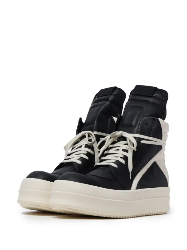 Rick Owens Mega Bumper Geobasket Leather Sneakers - Farfetch