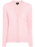 A.P.C. logo-embroidered cotton cardigan - Pink