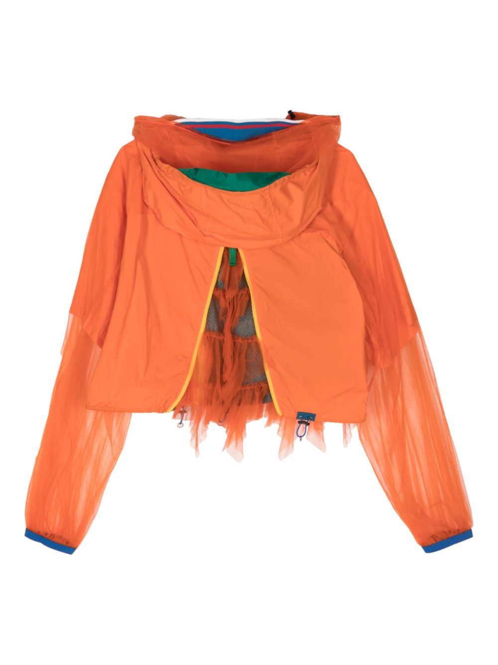 Shop Kolor Tulle Hooded Jacket In Orange