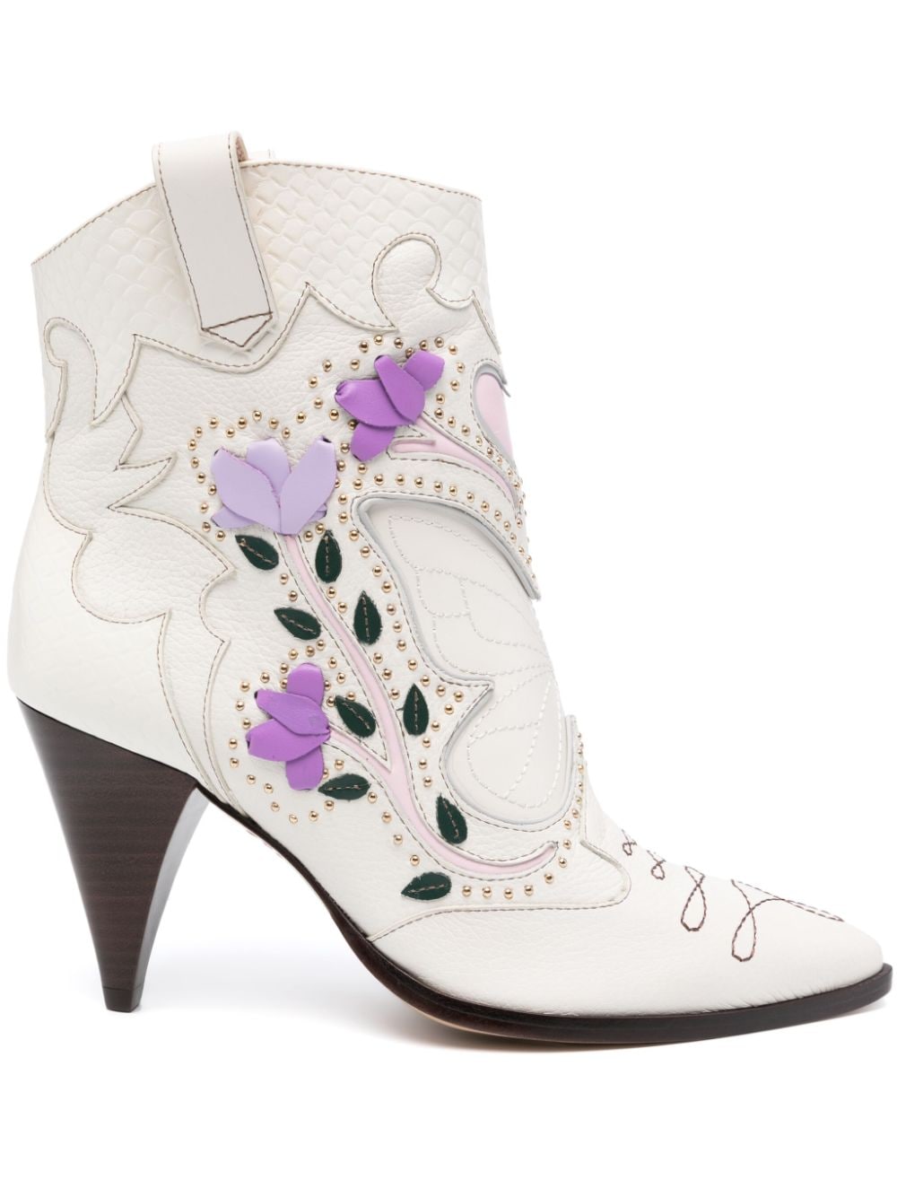 Sophia Webster Shelby 85mm Cowboy Boots In White
