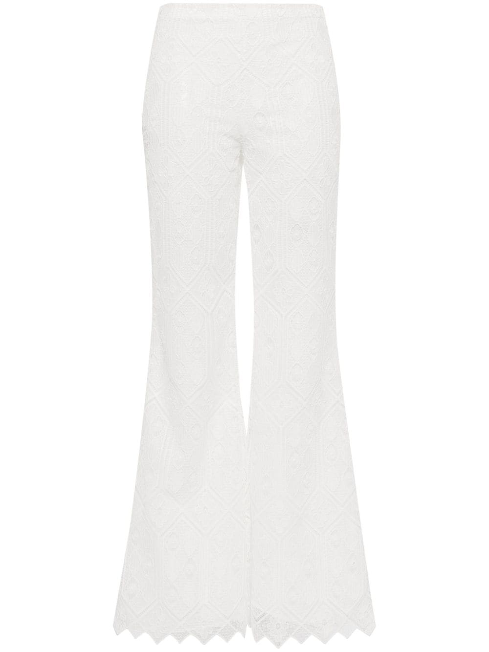 Giambattista Valli Crochet-knit Flared Trousers In White