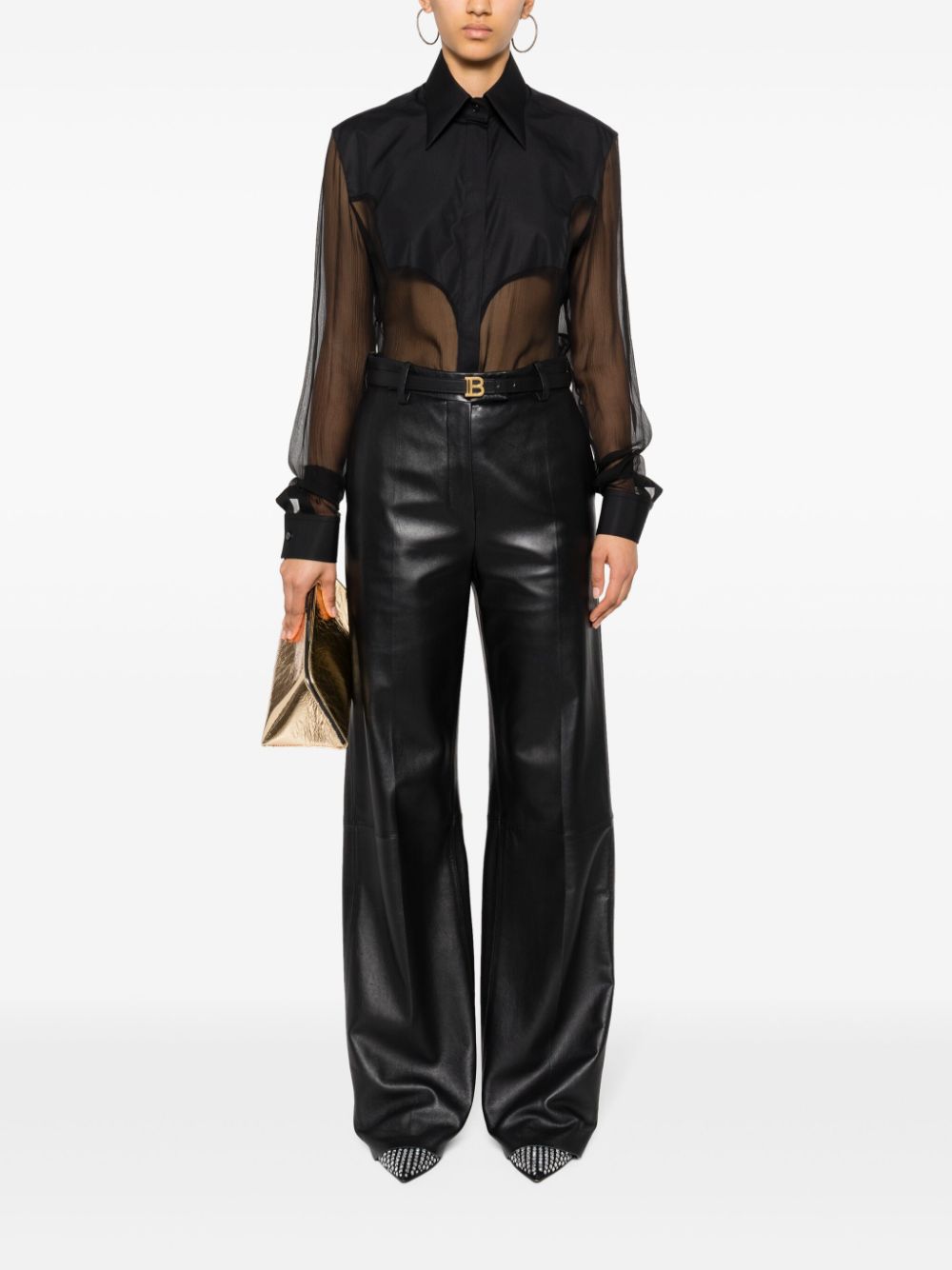 Balmain Western chiffon blouses - Zwart